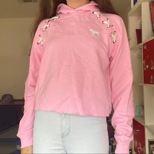 PINK cropped hoodie
